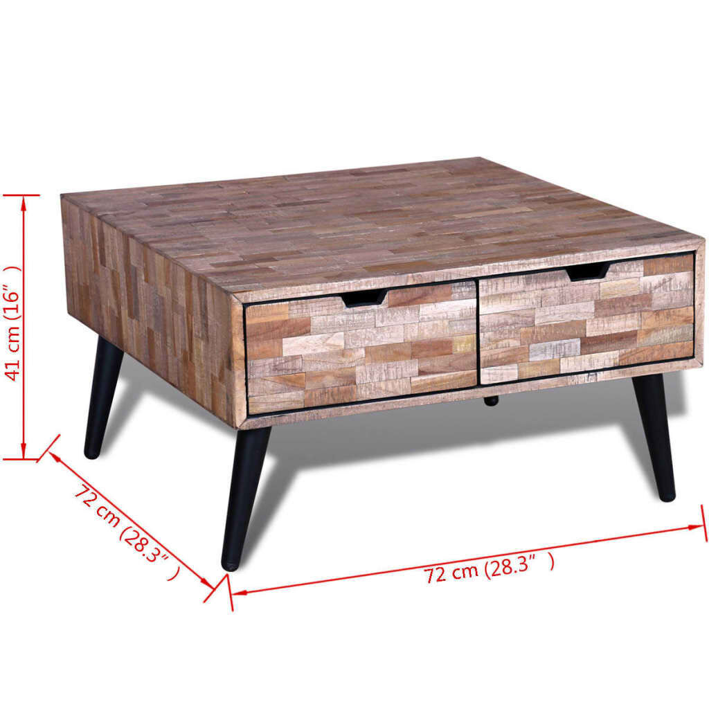 Coffee Table with 4 Drawers Reclaimed Teak Wood Price