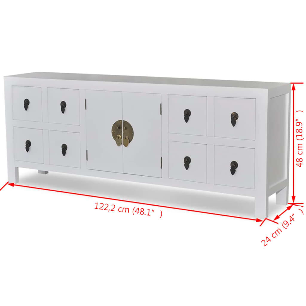 Wooden Sideboard Asian Style with 8 Drawers and 2 Doors Price