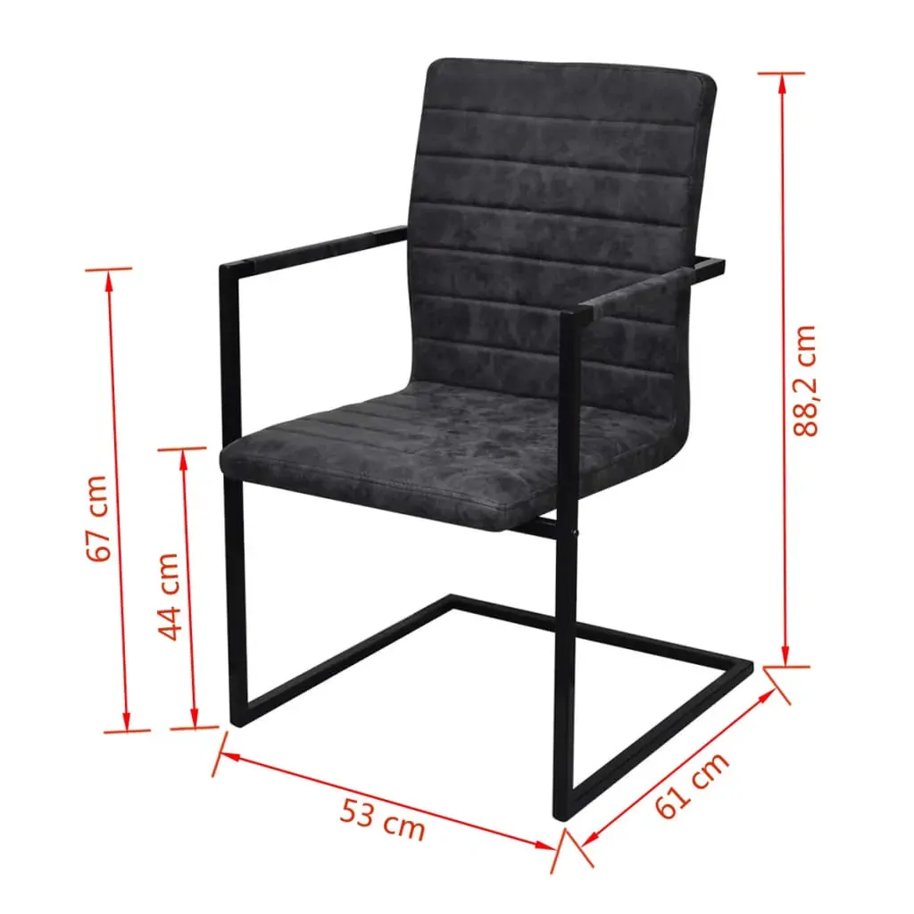 Cantilever Dining Chairs 2 pcs Black Faux Leather Price