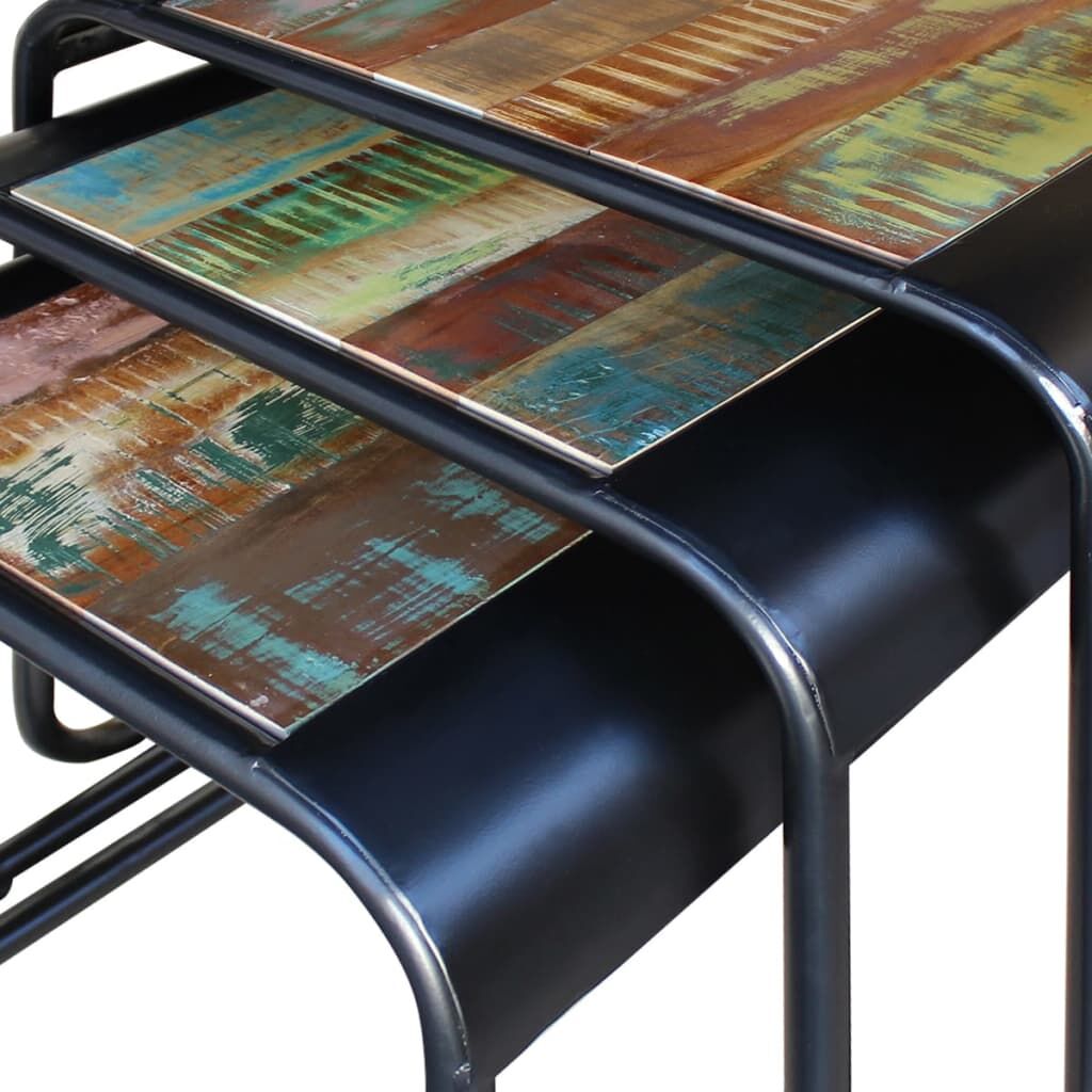 Three Piece Nesting Tables Solid Reclaimed Wood Price