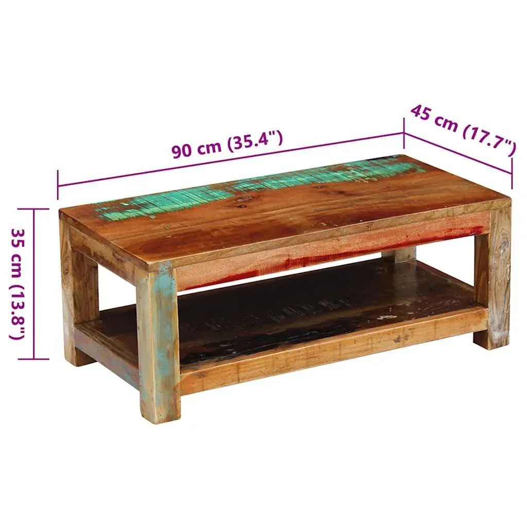 Coffee Table Solid Reclaimed Wood 90x45x35 cm Price