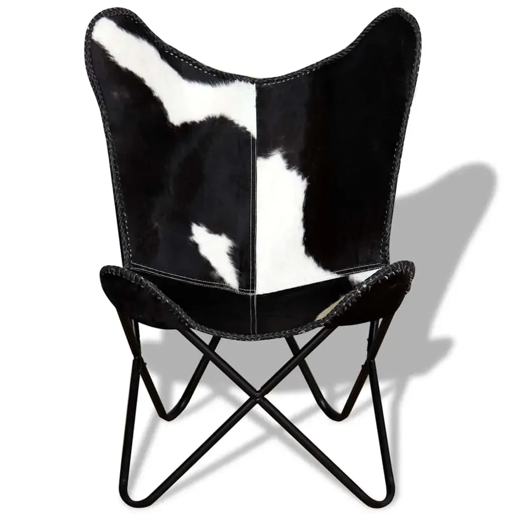 Butterfly Chair Black and White Real Cowhide Leather Price
