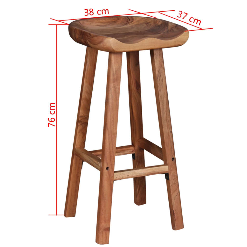Bar Stools 2 pcs Solid Acacia Wood Price