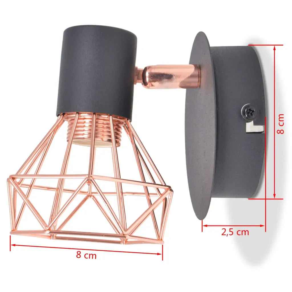 Wall Lamp 2 pcs E14 Black and Copper Price