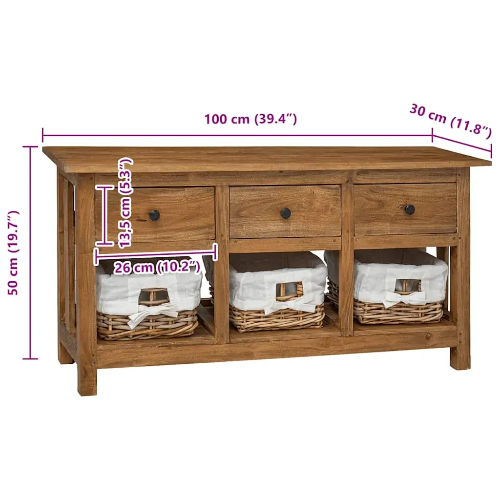 Sideboard Solid Mahogany Wood 100x30x50 cm Price