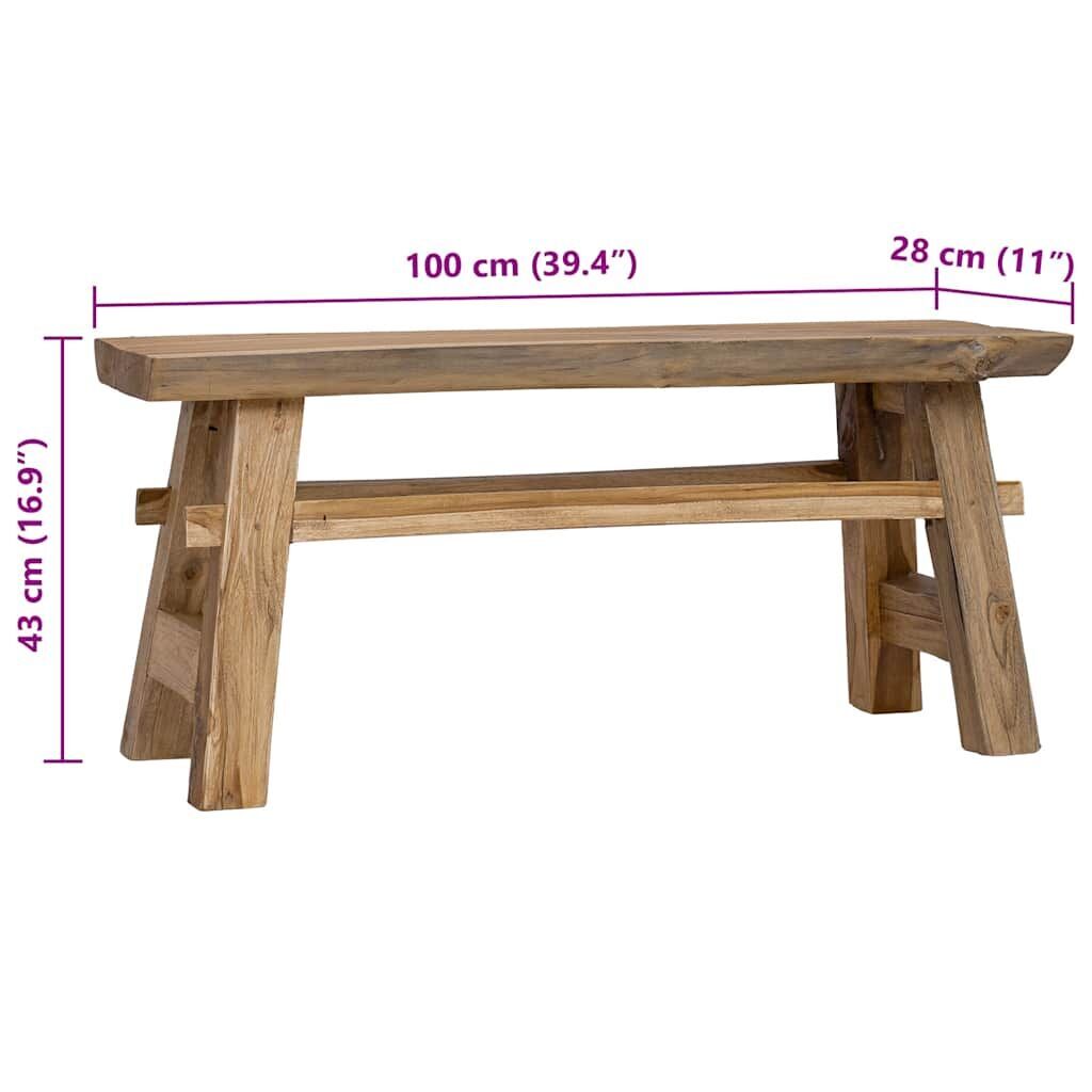 Bench Mixed Recycled Wood and Solid Teak 100x28x43 cm Price