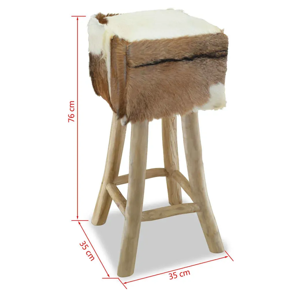 Bar Stool Real Leather and Solid Teak Wood Price