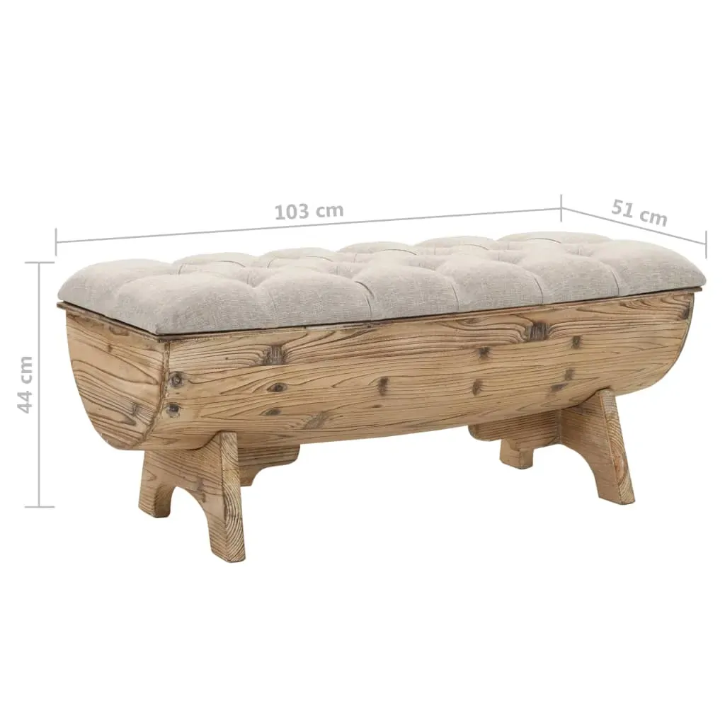 Storage Bench 103x51x44 cm Solid Wood and Fabric Price