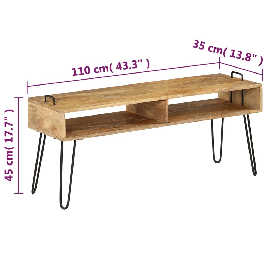TV Stand Solid Mango Wood 110x35x45 cm Price