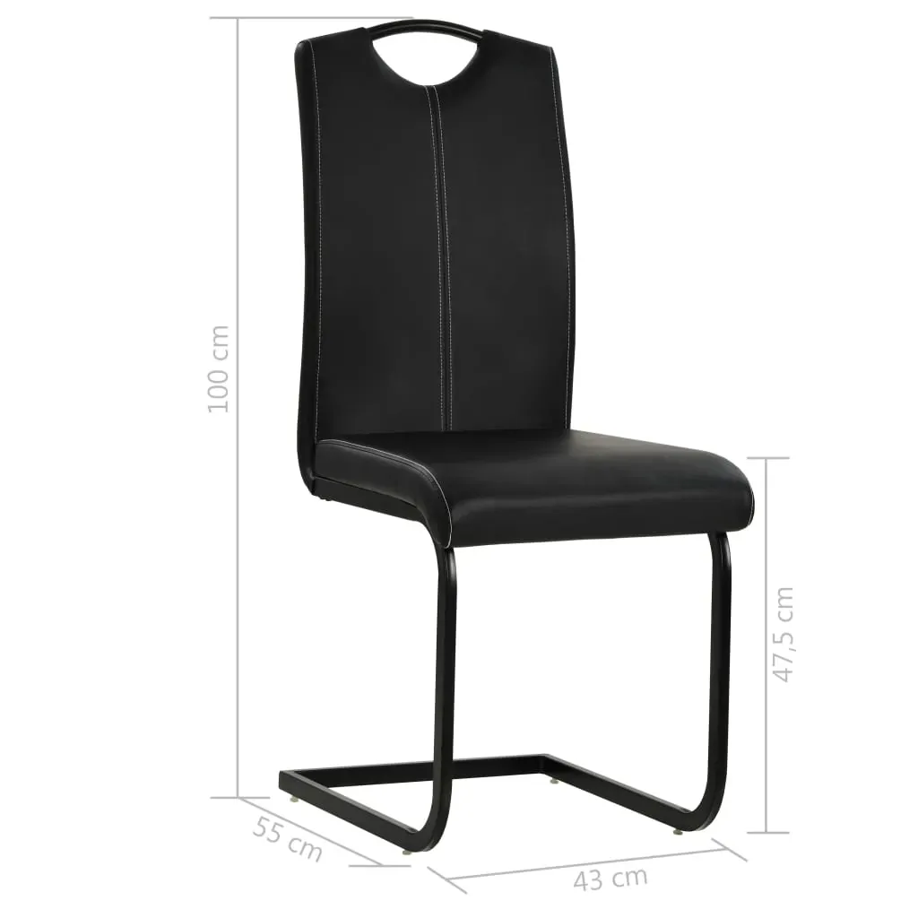 Cantilever Dining Chairs 4 pcs Black Faux Leather Price