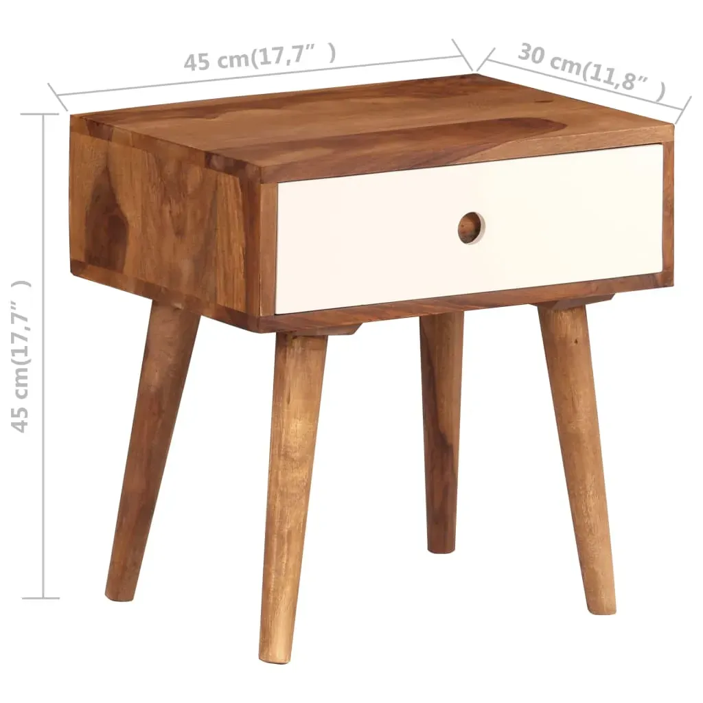 Bedside Table Solid Acacia Wood 45x30x45 cm Price
