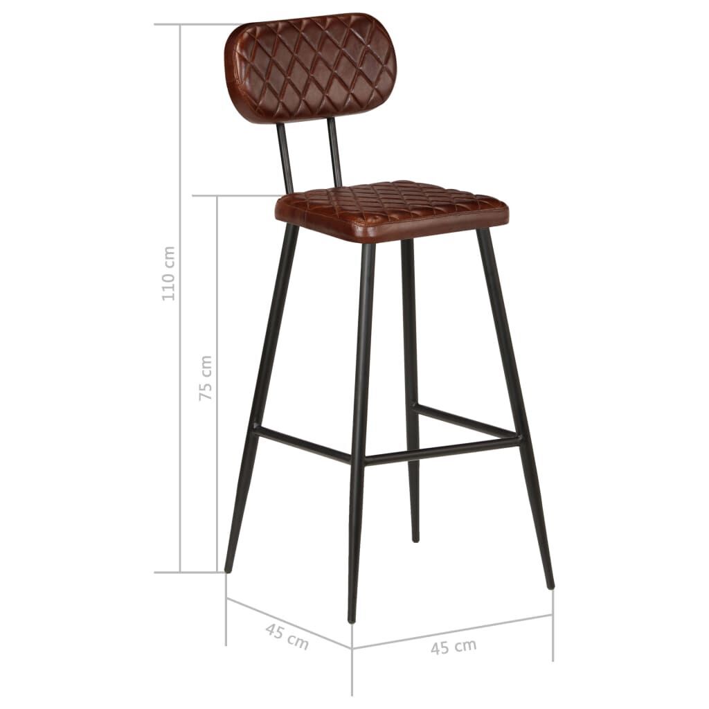 Bar Chairs 2 pcs Brown Real Leather Price
