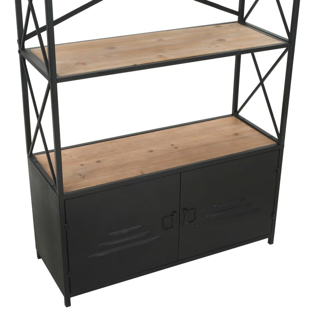 Bookcase Solid Firwood and Steel 80x32.5x180 cm Price