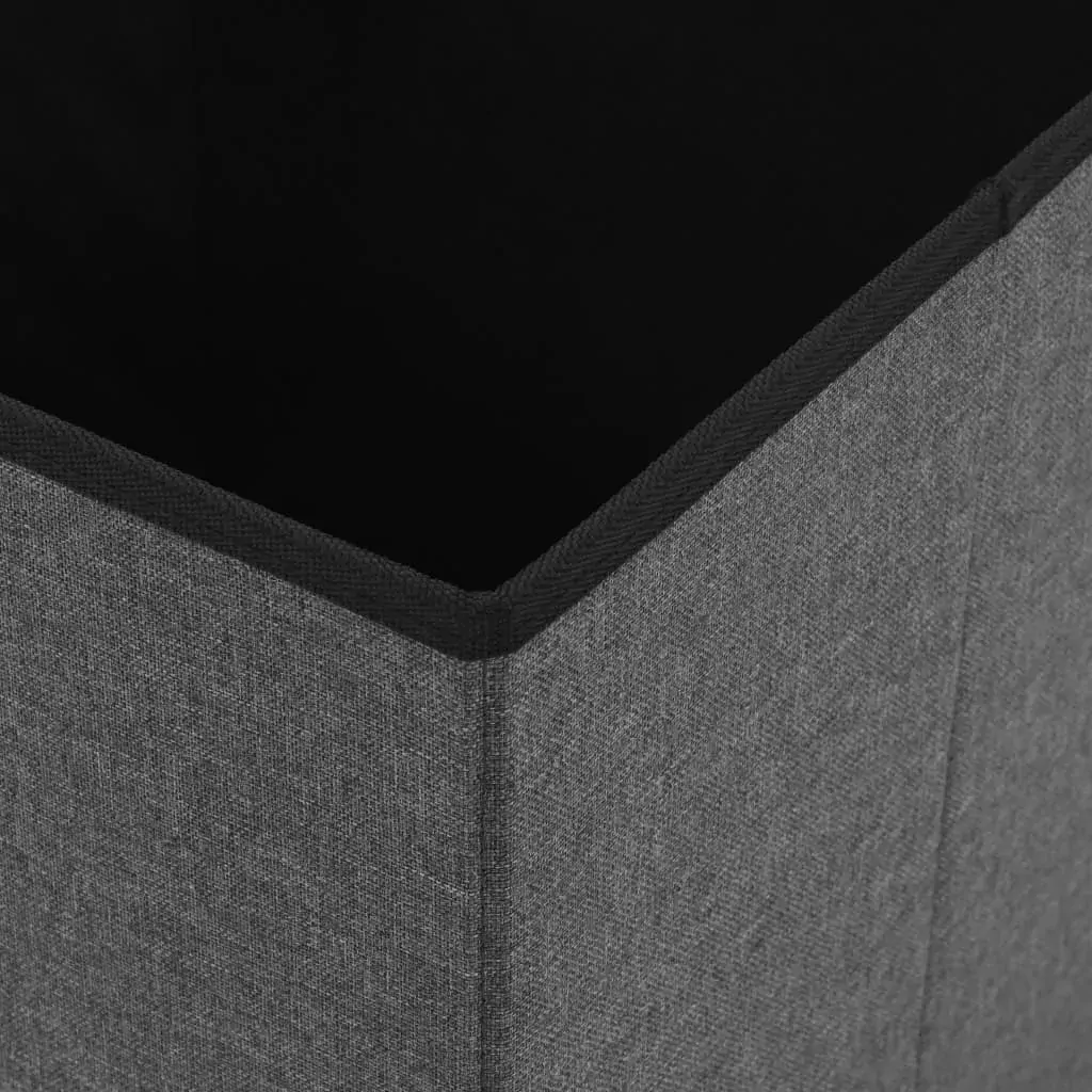 Folding Storage Stools 2 pcs Dark Grey Faux Linen Price