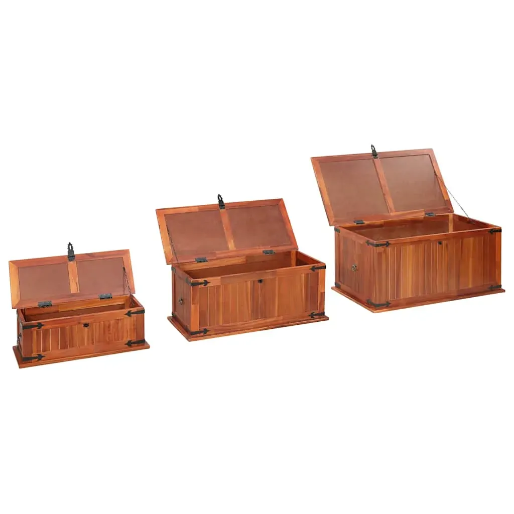 Storage Chests 3 pcs Solid Acacia Wood Price