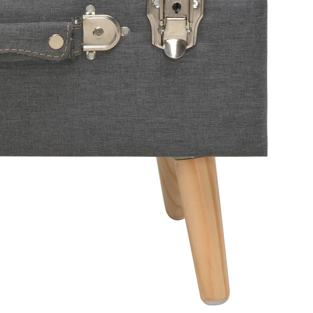Storage Stool 40 cm Dark Grey Fabric Price