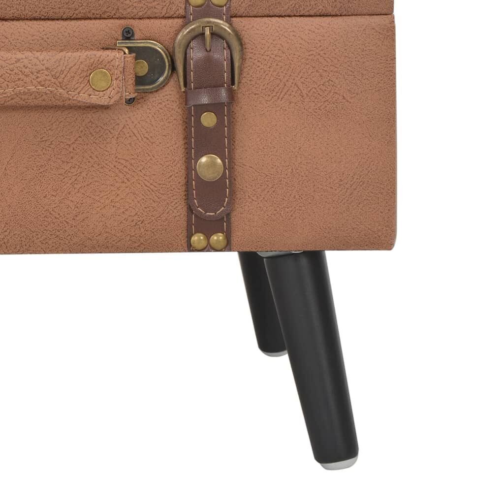 Storage Stool 40 cm Brown Faux Leather Price