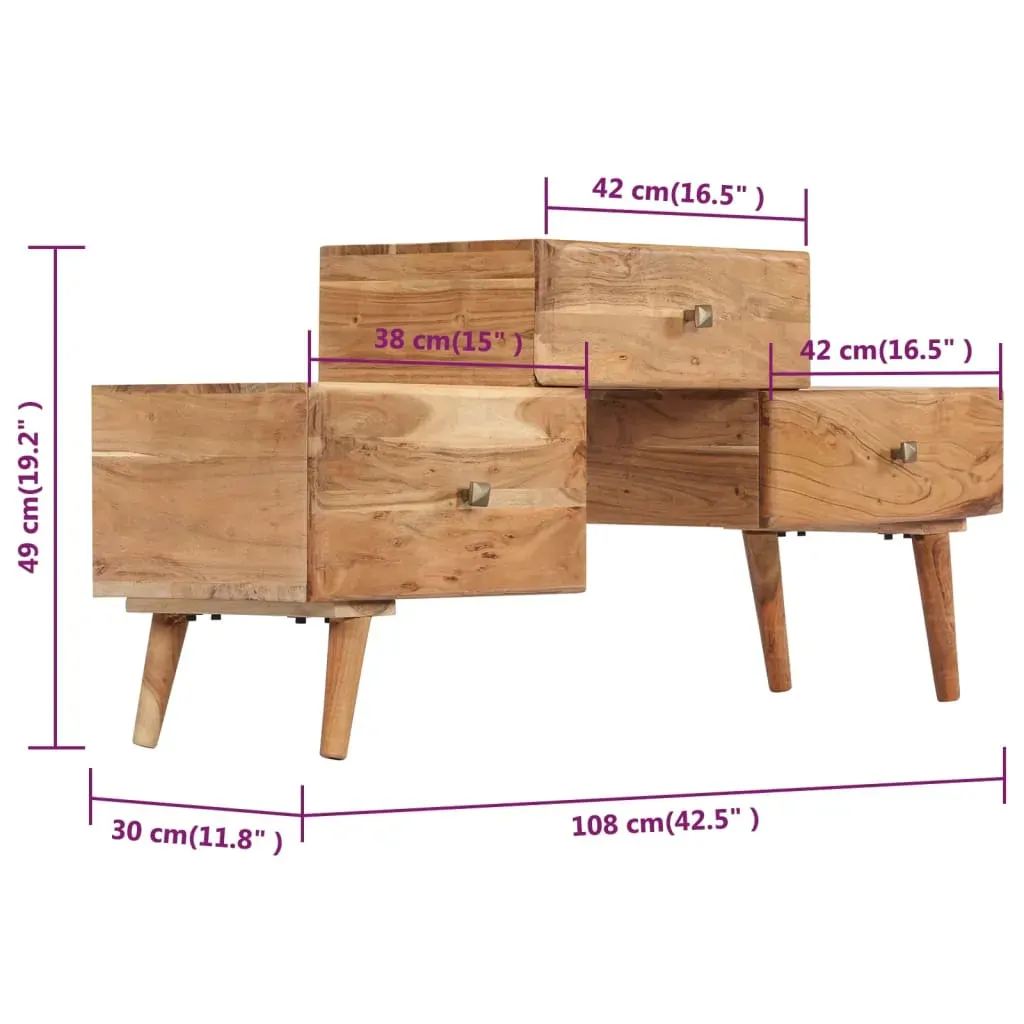 TV Cabinet 108x30x49 cm Solid Acacia Wood Price