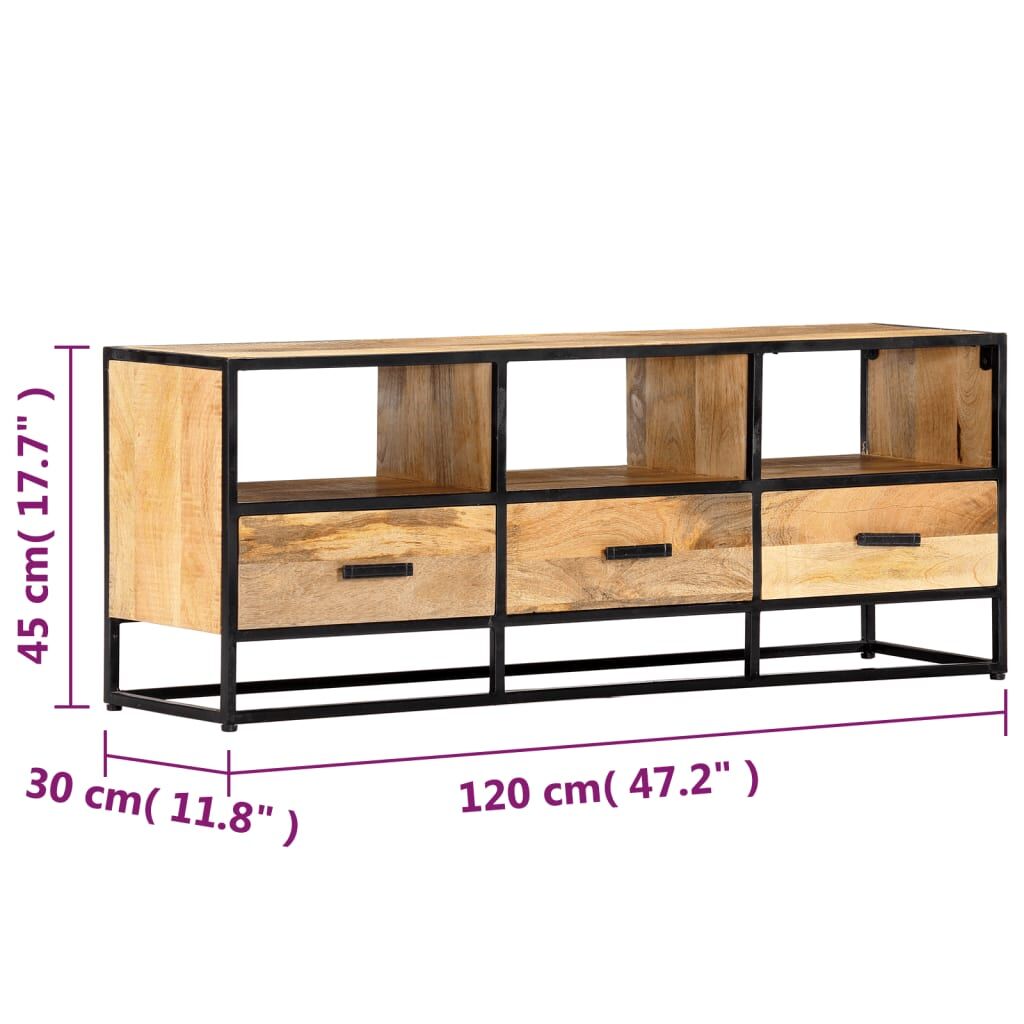 TV Cabinet 120x30x45 cm Solid Mango Wood Price