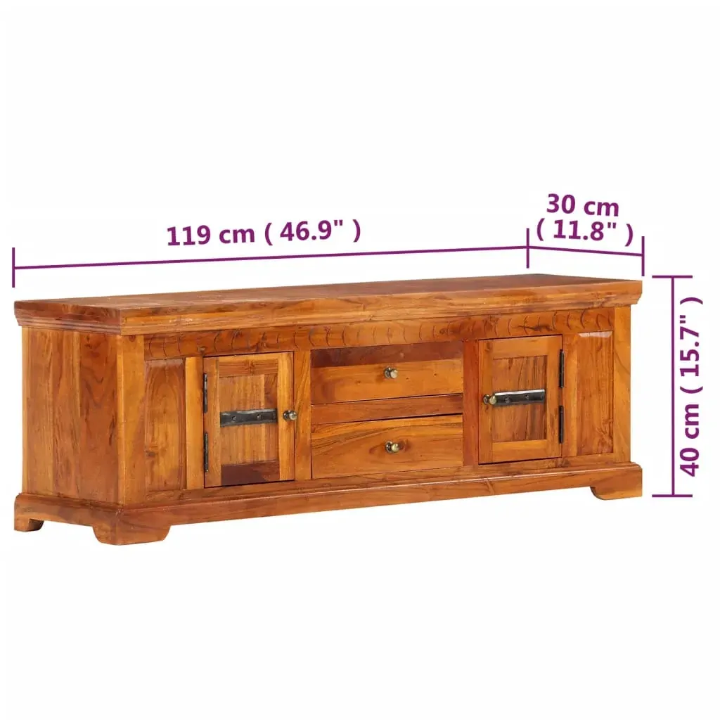 TV Cabinet 119x30x40 cm Solid Acacia Wood Price