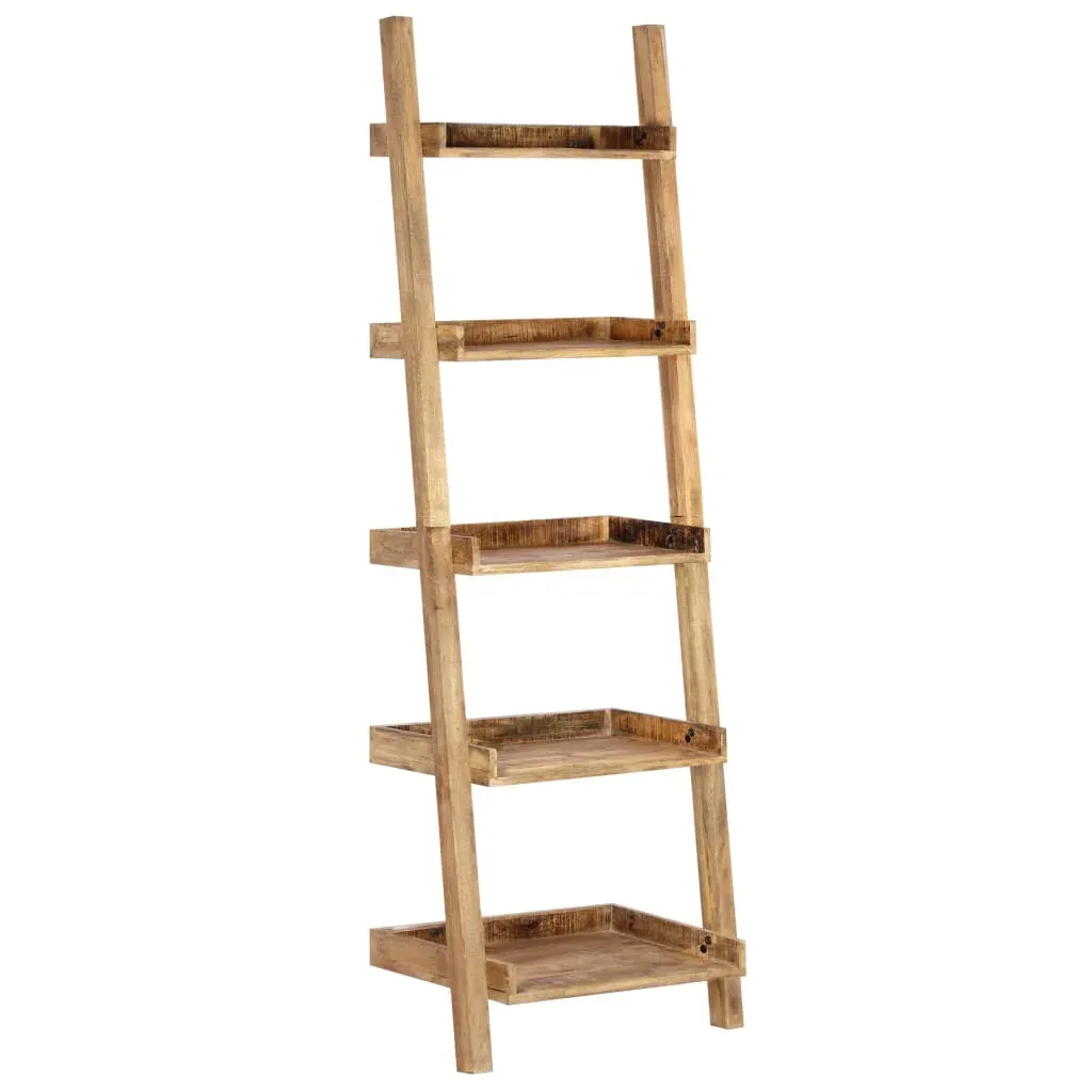 Ladder Shelf Brown 75x37x205 cm Solid Mango Wood Price