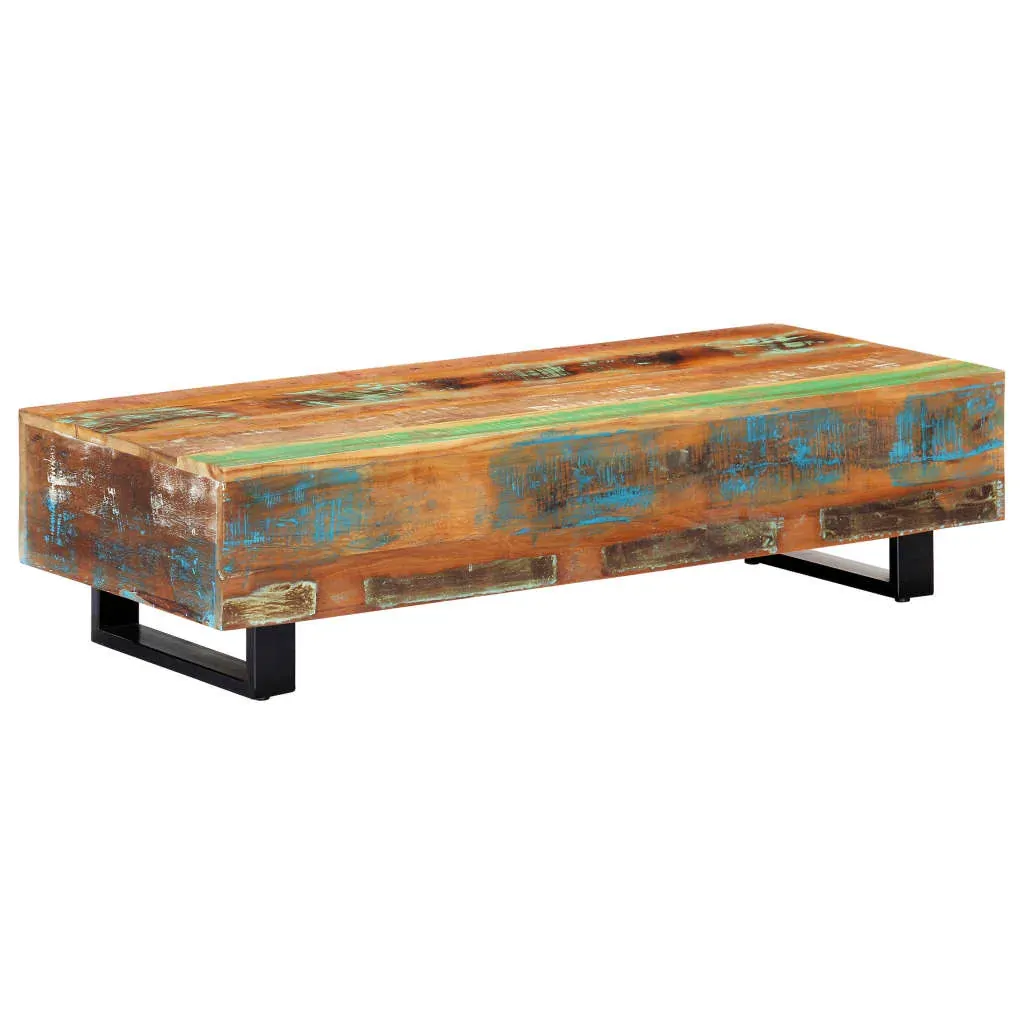 Coffee Table 120x50x30 cm Solid Reclaimed Wood and Steel Price