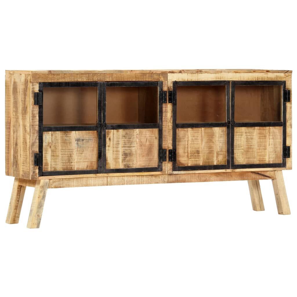 Sideboard Brown and Black 160x30x80 cm Solid Rough Mango Wood Price