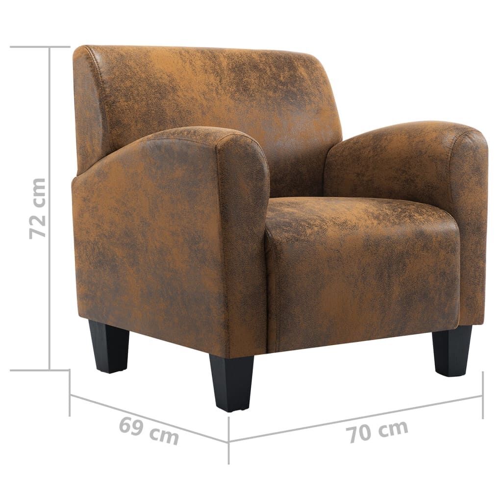 Sofa Chair Brown Faux Suede Leather Price