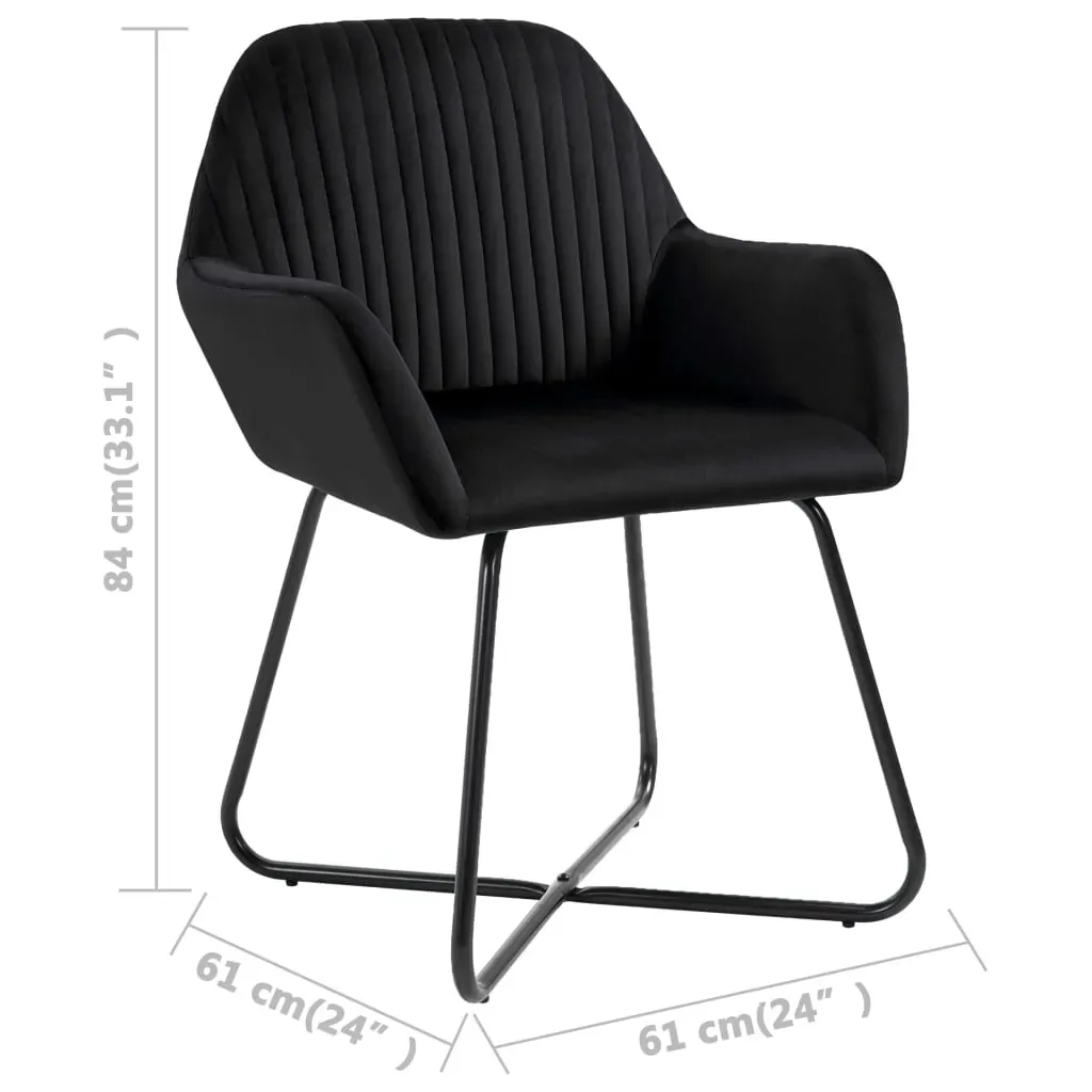 Dining Chairs 2 pcs Black Velvet Price