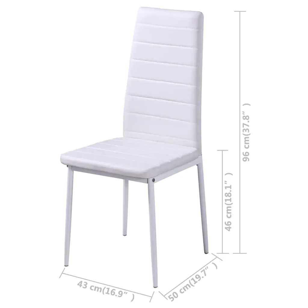 Dining Set 5 Pieces Artificial Leather Black and White Price