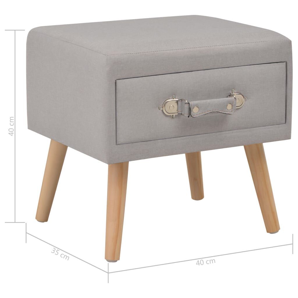 Bedside Cabinets 2 pcs Grey 40x35x40 cm Fabric Price