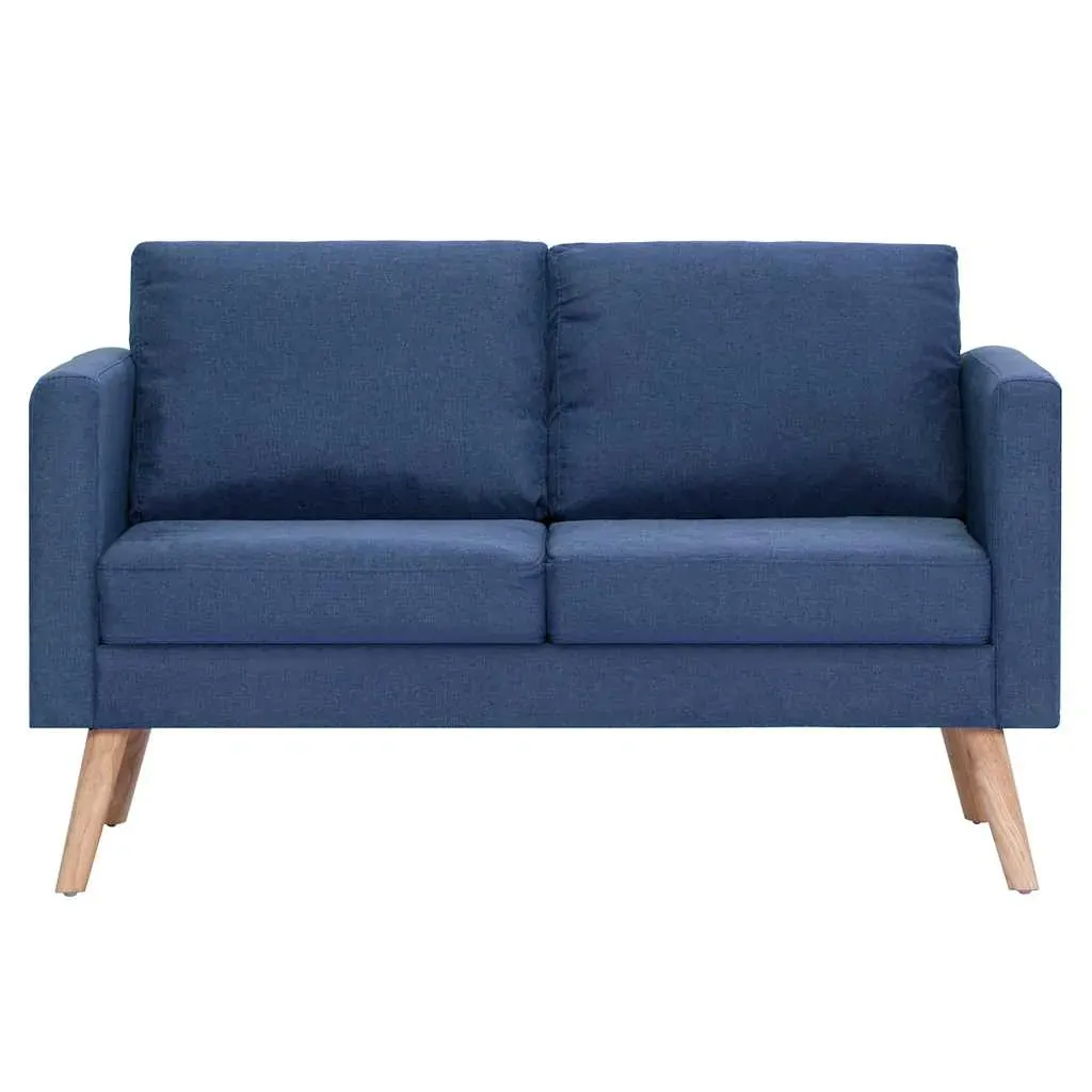 2 Piece Sofa Set Fabric Blue Price