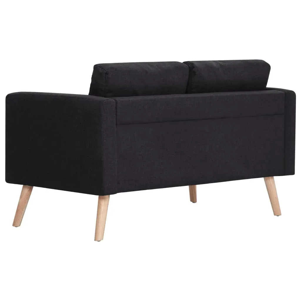 2 Piece Sofa Set Fabric Black Price
