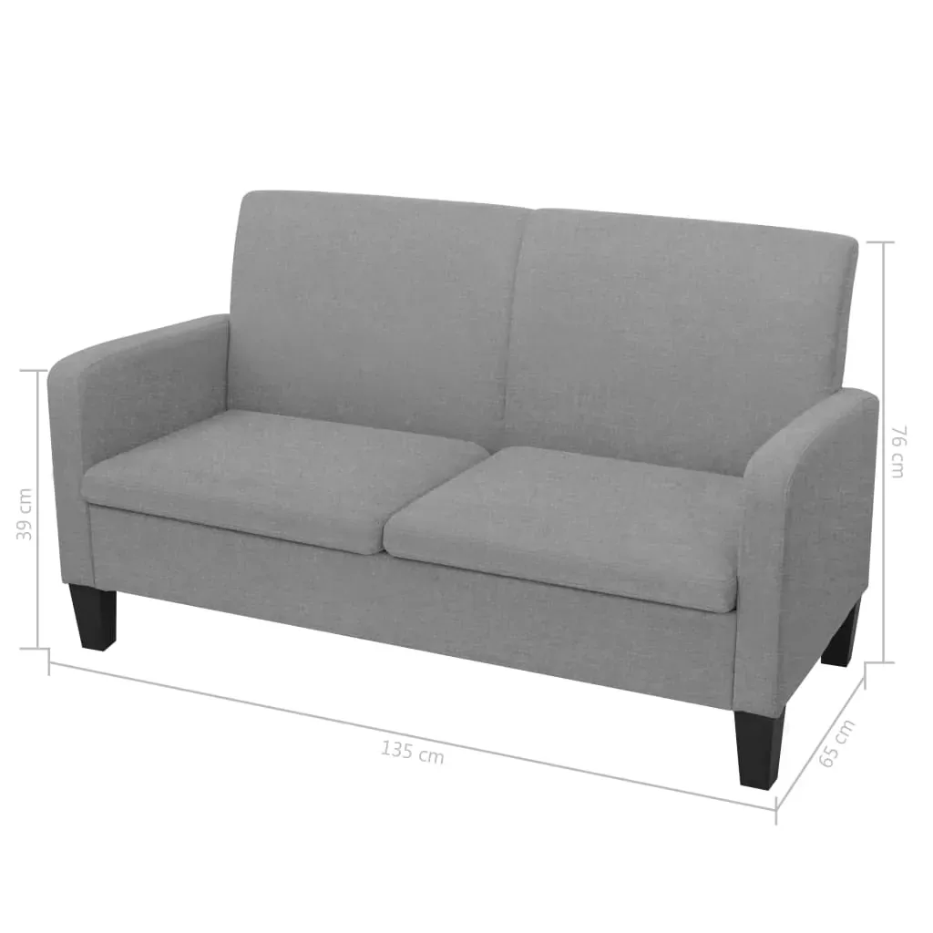 2 Piece Sofa Set Fabric Light Grey Price