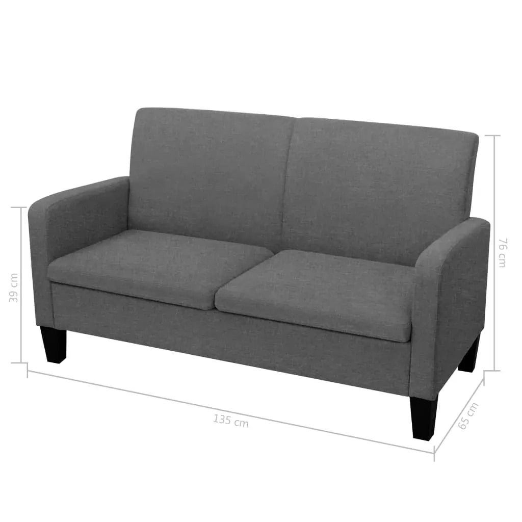 2 Piece Sofa Set Fabric Dark Grey Price