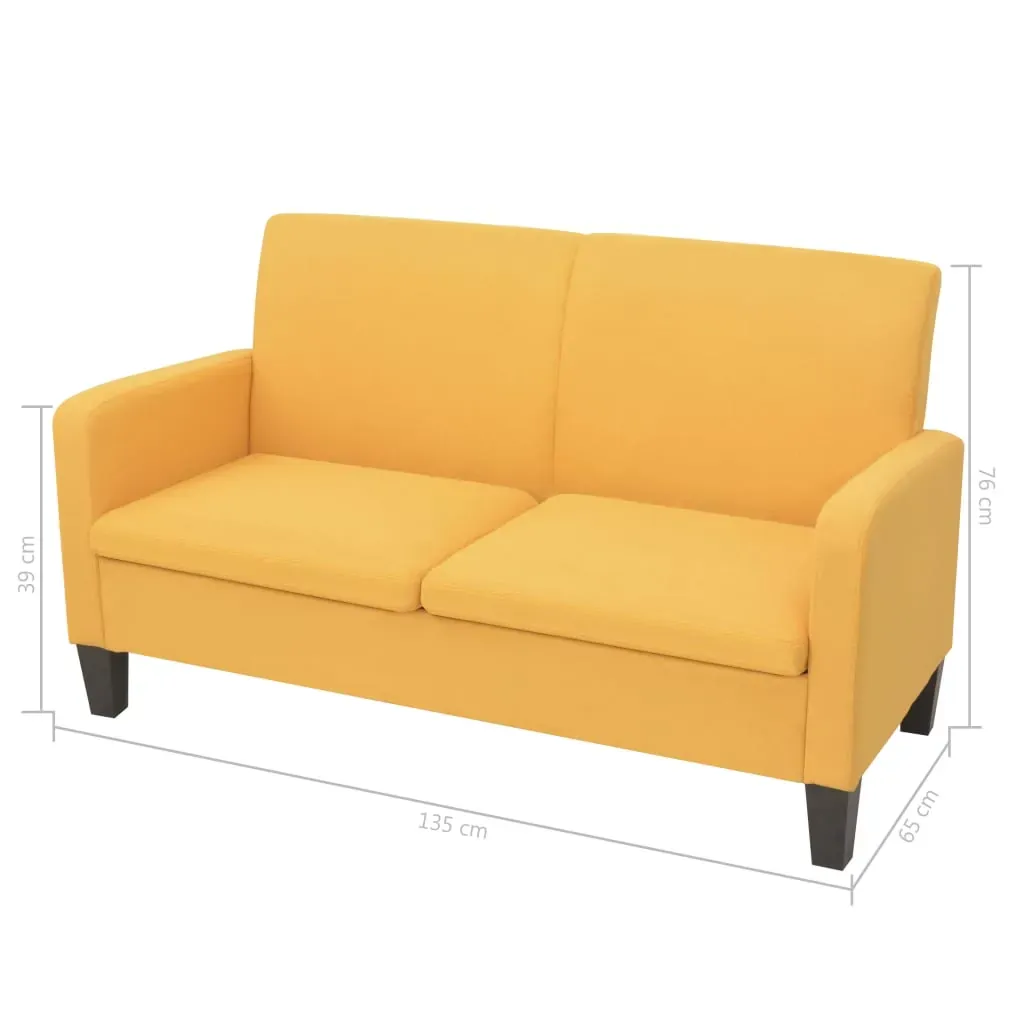 2 Piece Sofa Set Fabric Yellow Price