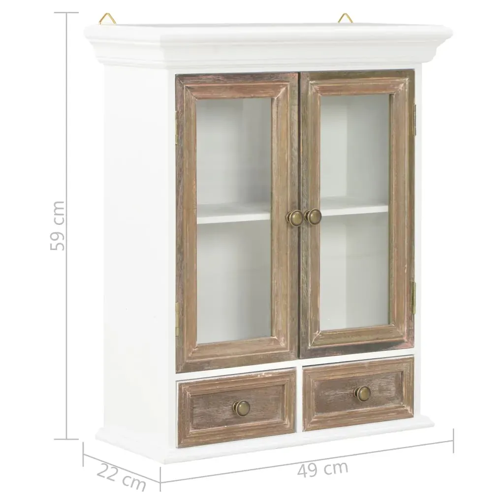 Wall Cabinet White 49x22x59 cm Engineered Wood Price
