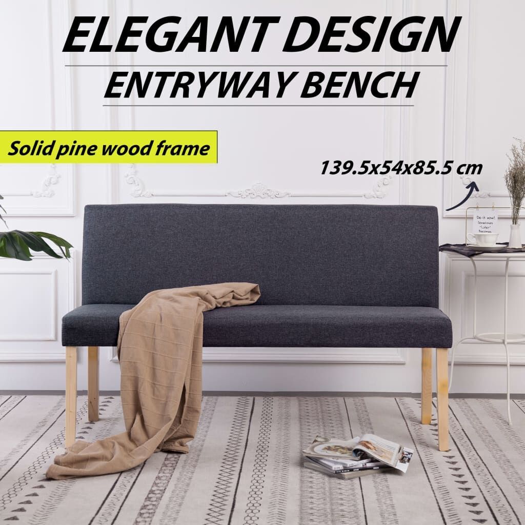 Bench 139.5 cm Dark Grey Polyester Price