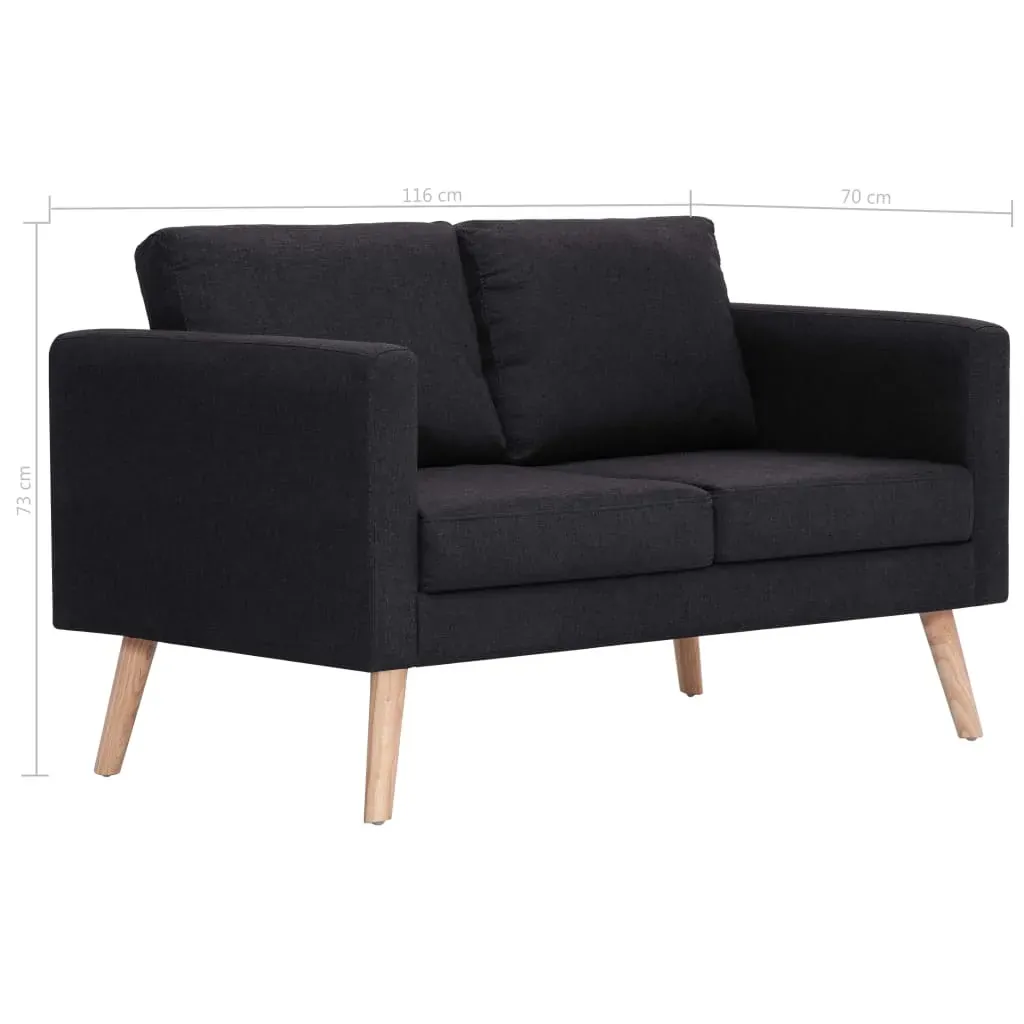 2-Seater Sofa Fabric Black Price