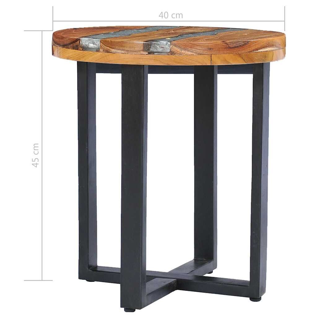 Coffee Table 40x45 cm Solid Teak Wood and Polyresin Price