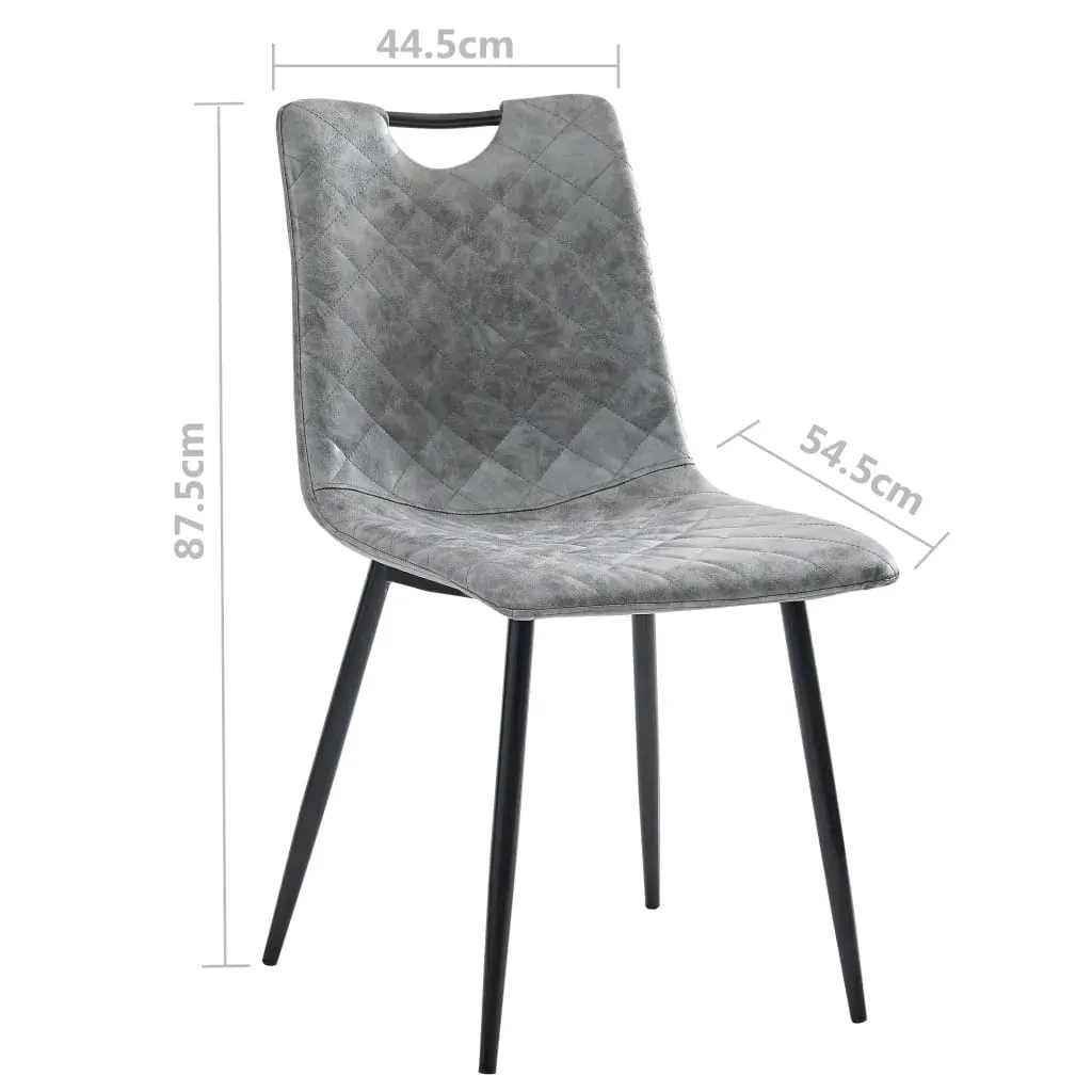 Dining Chairs 2 pcs Dark Grey Faux Leather Price
