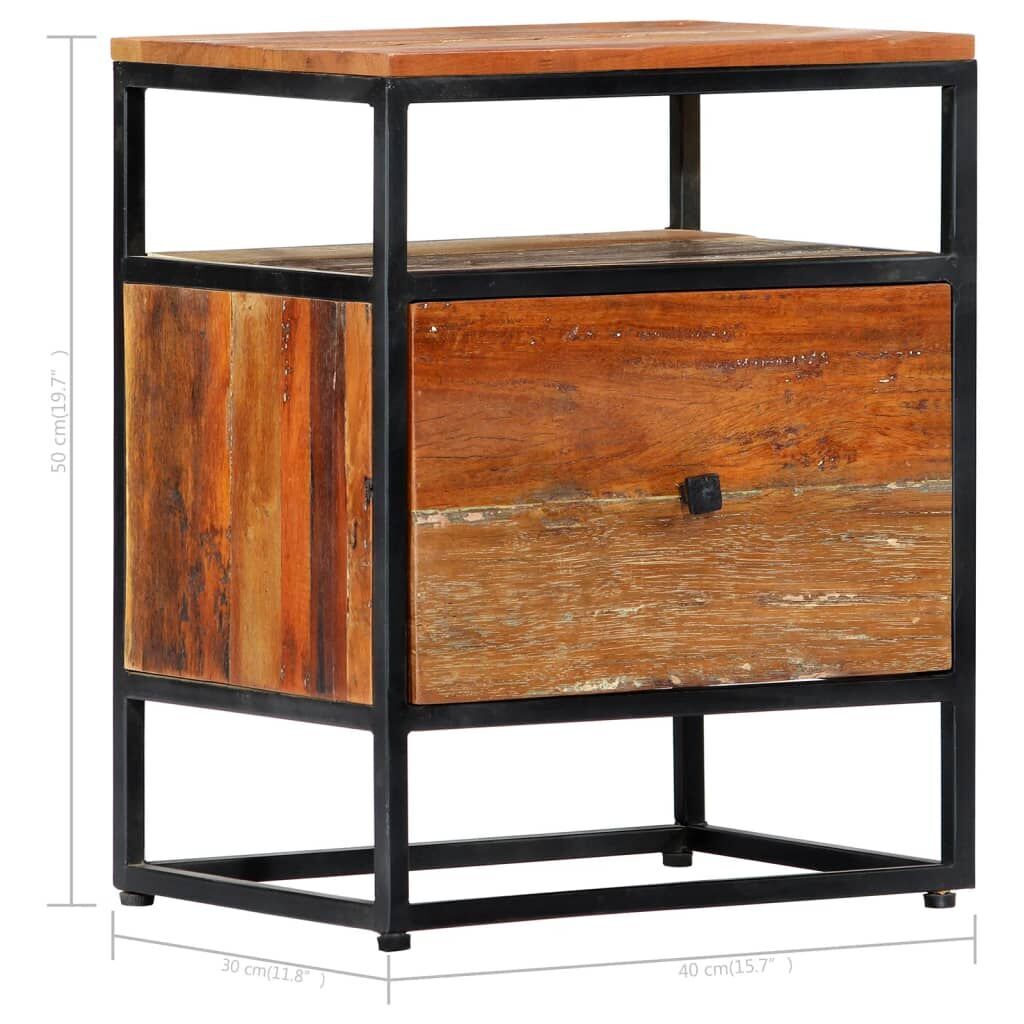 Bedside Cabinet 40x30x50 cm Solid Reclaimed Wood and Steel Price