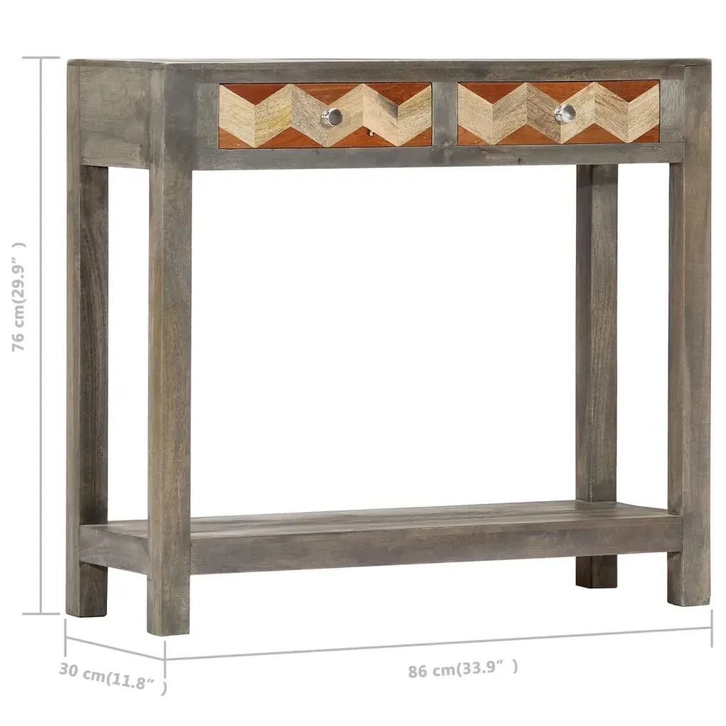 Console Table Grey 86x30x76 cm Solid Mango Wood Price