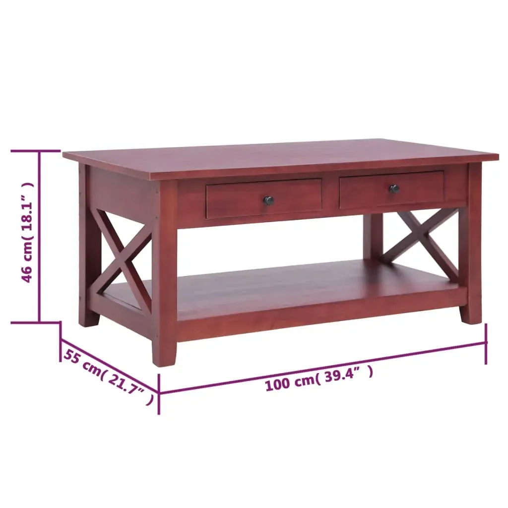 Coffee Table Brown 100x55x46 cm Solid Mahogany Wood Price