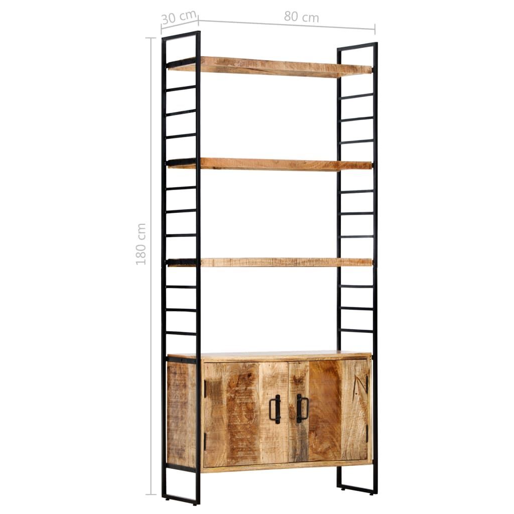 4-Tier Bookcase 80x30x180 cm Rough Mango Wood Price