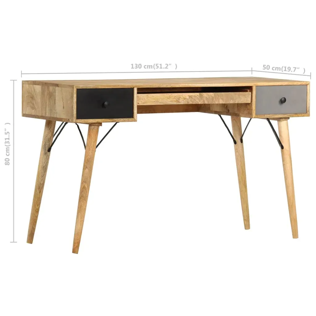 Desk with Drawers 130x50x80 cm Solid Mango Wood Price