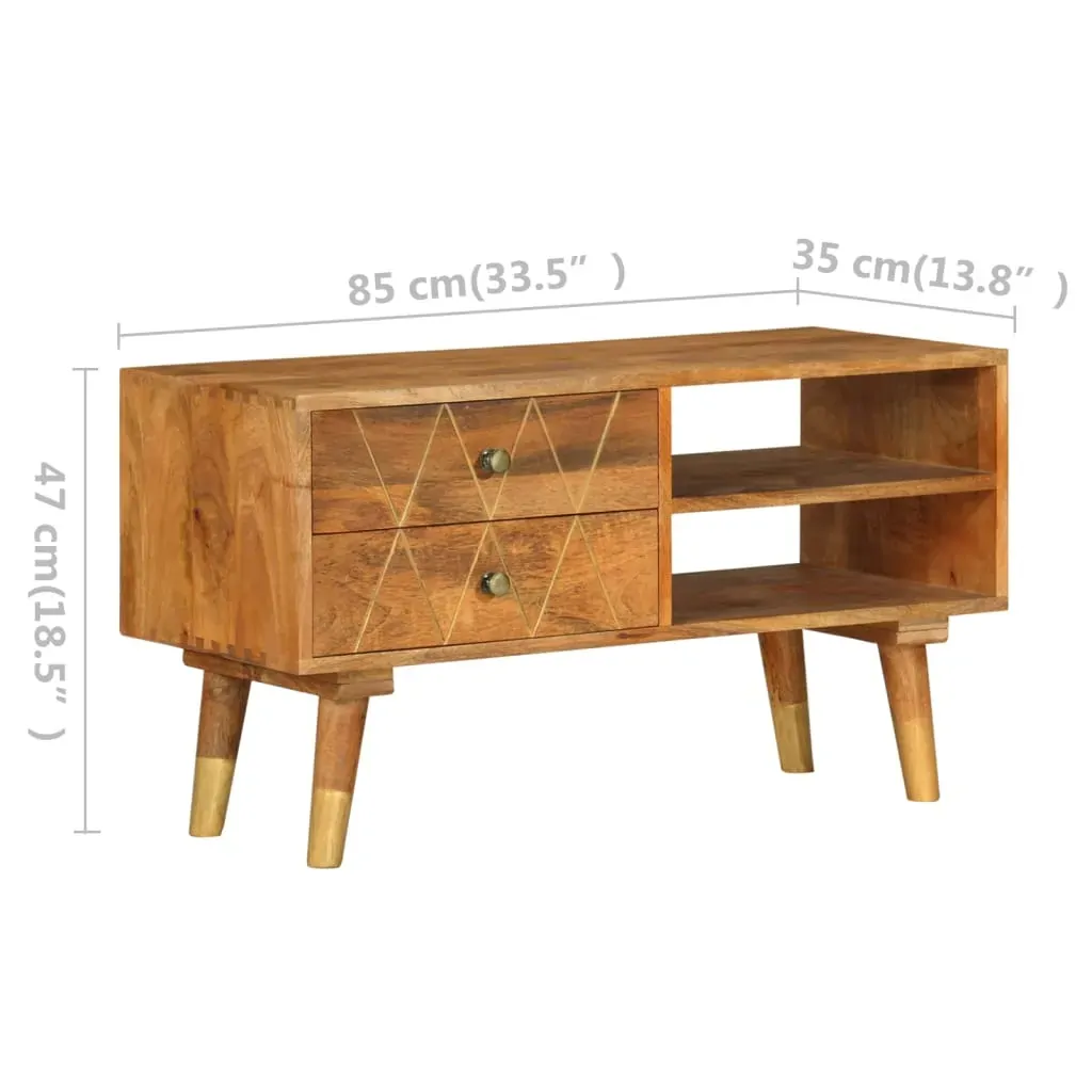 TV Cabinet 85x35x47 cm Solid Mango Wood Price