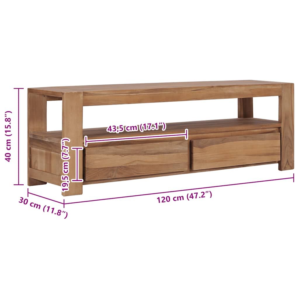 TV Cabinet 120x30x40 cm Solid Teak Wood Price
