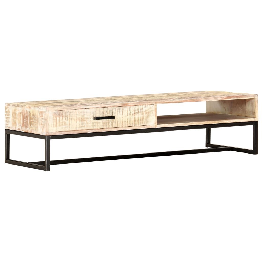 Coffee Table White 117x50x30 cm Solid Acacia Wood Price
