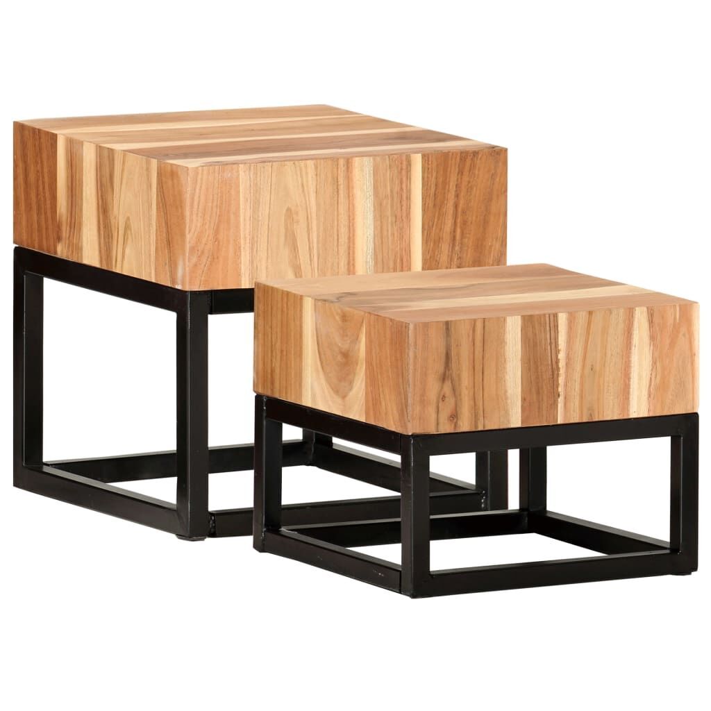 Side Tables 2 pcs Solid Acacia Wood Price